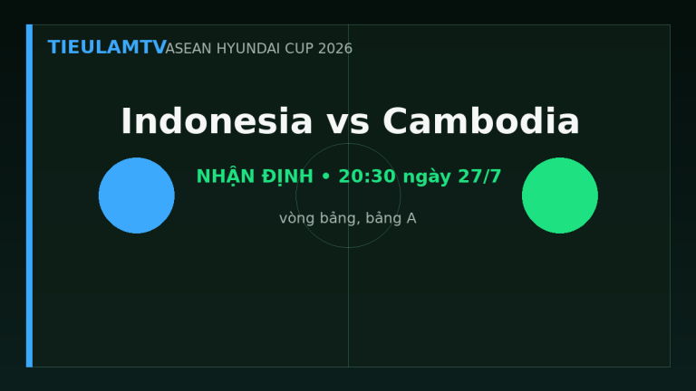 Nhận định Indonesia vs Cambodia - TieulamTV