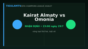 Nhận định Kairat Almaty vs Omonia - TieulamTV