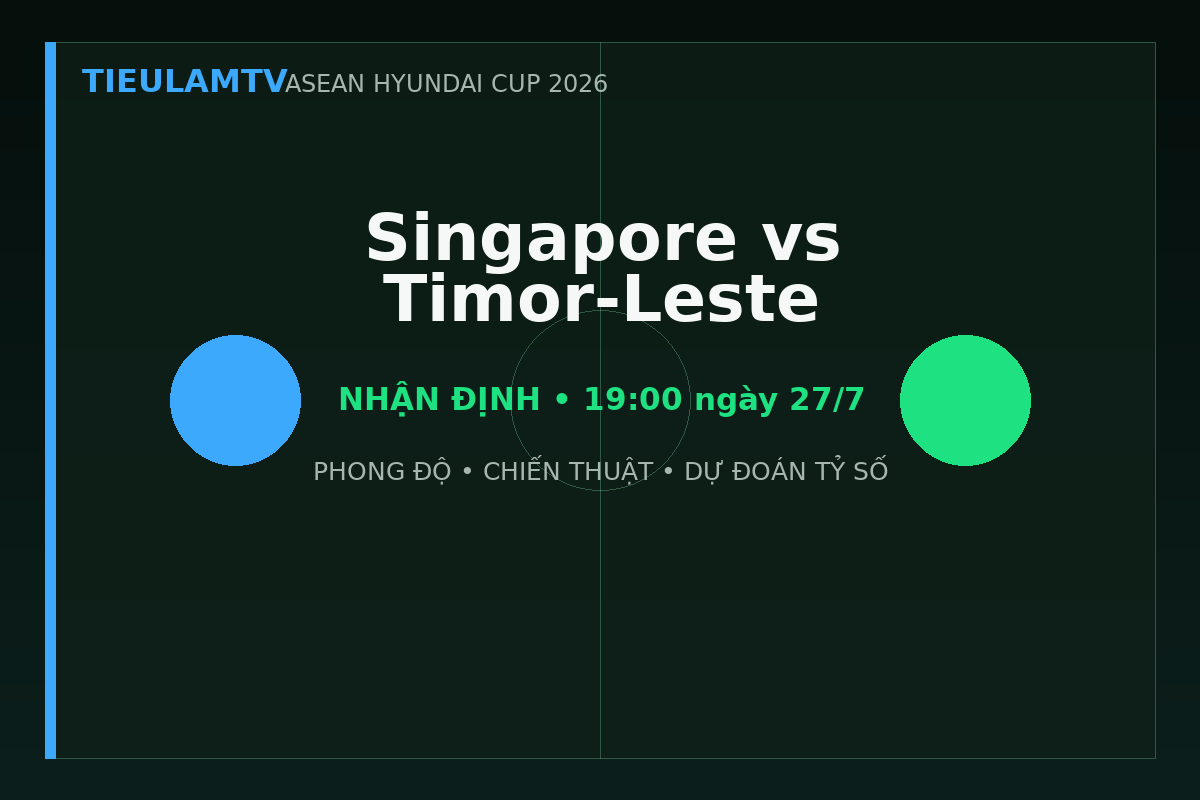 Nhận định Singapore vs Timor-Leste - TieulamTV