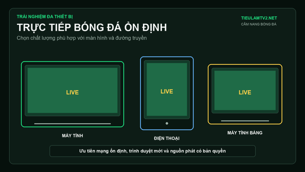 Trực tiếp bóng đá ổn định trên nhiều thiết bị
