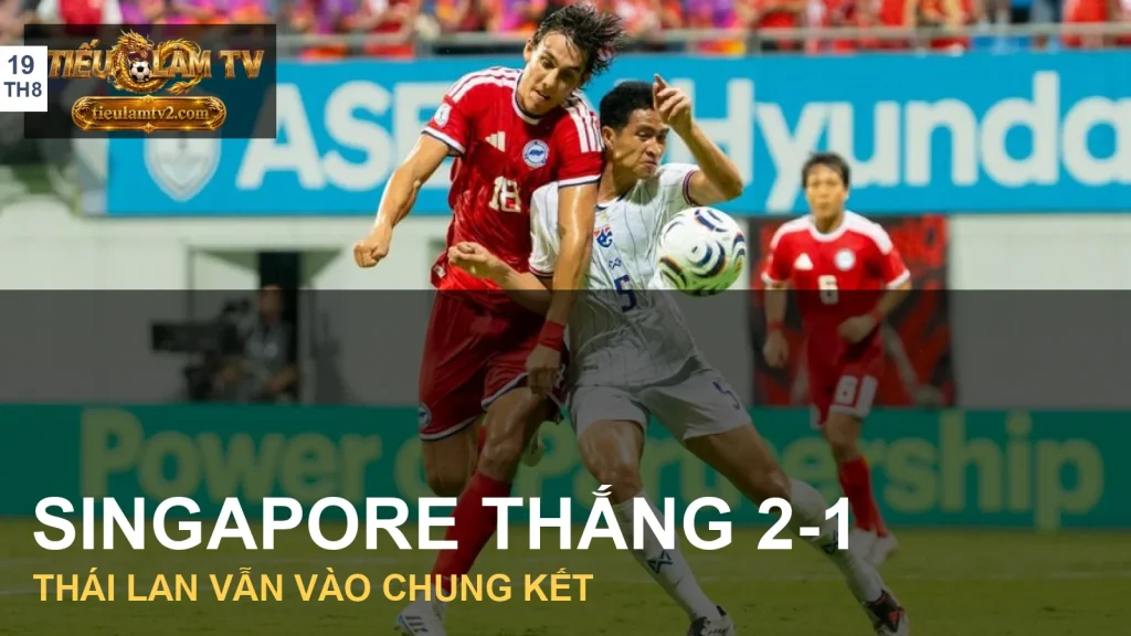 Cầu thủ Thái Lan và Singapore trong trận bán kết lượt đi ASEAN Hyundai Cup 2026