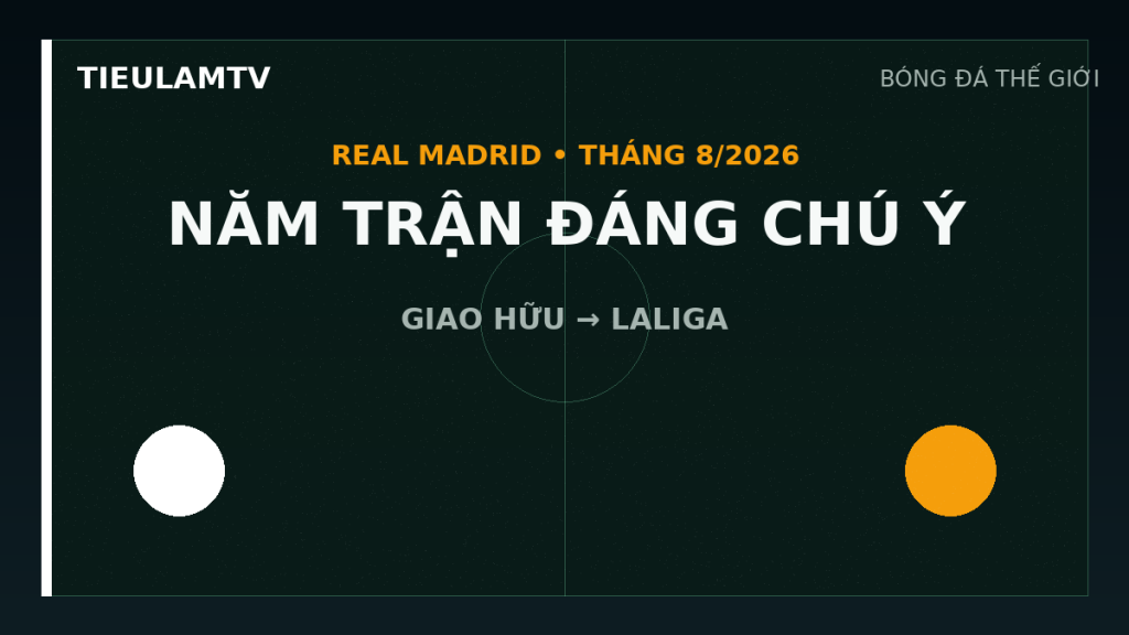 Lịch năm trận của Real Madrid trong tháng 8 năm 2026