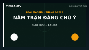 Lịch năm trận của Real Madrid trong tháng 8 năm 2026