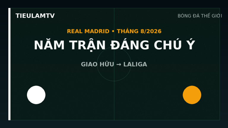 Lịch năm trận của Real Madrid trong tháng 8 năm 2026
