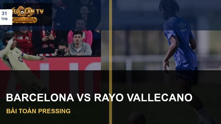 Ảnh cầu thủ hai đội trước trận Barcelona vs Rayo Vallecano