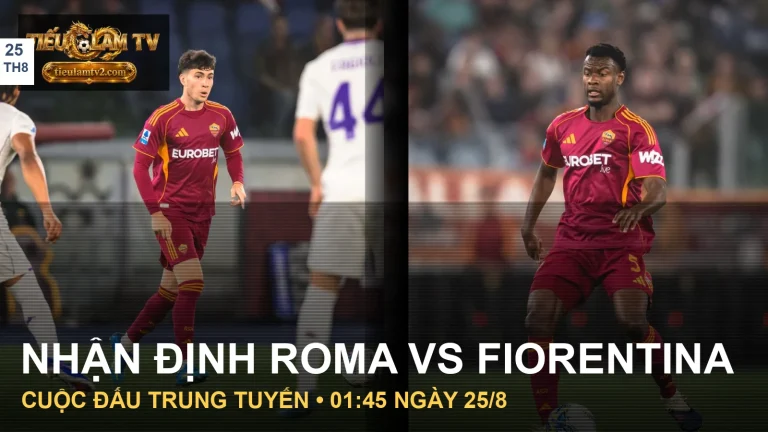 Cầu thủ Roma và Fiorentina trong trận đấu tại Olimpico