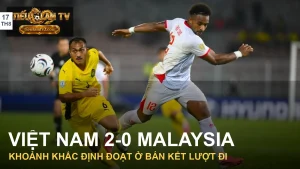 Cầu thủ Việt Nam bứt tốc trước sự đeo bám của cầu thủ Malaysia tại bán kết ASEAN Hyundai Cup 2026