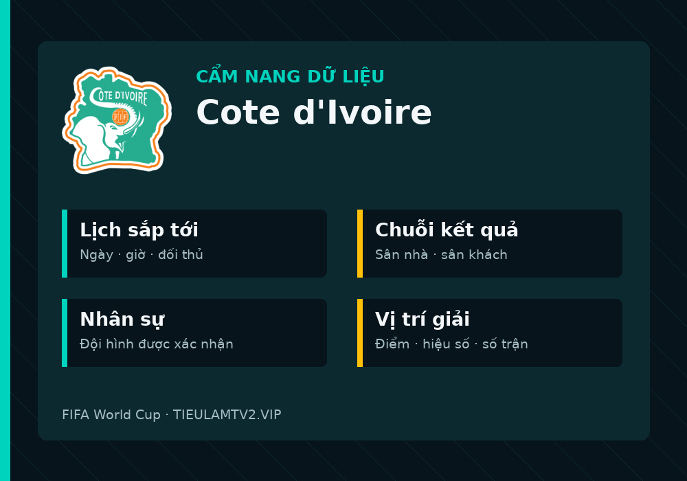 Phân tích phong độ và lối chơi Cote d'Ivoire
