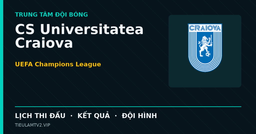 Đồ họa bóng đá CS Universitatea Craiova tại UEFA Champions League