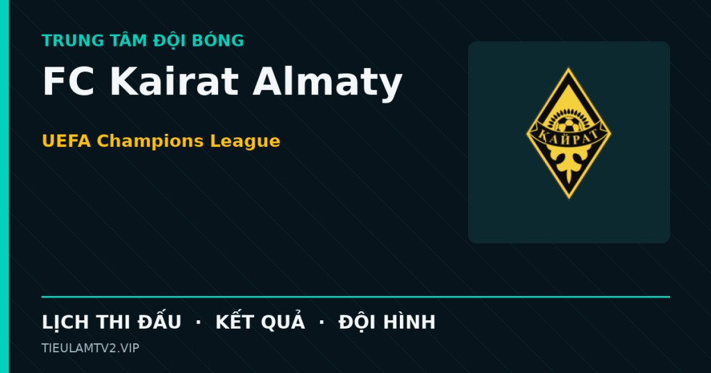 Đồ họa bóng đá FC Kairat Almaty tại UEFA Champions League