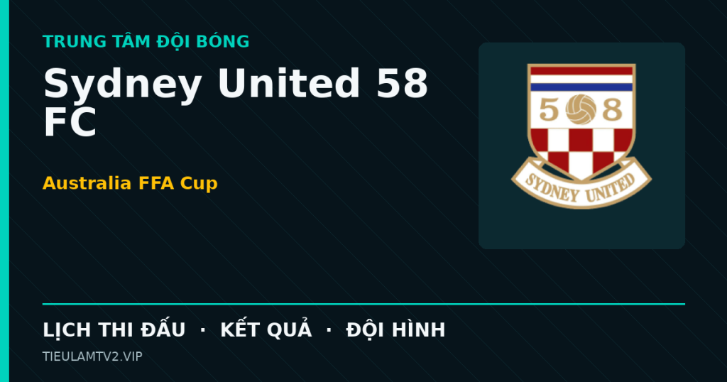 Đồ họa bóng đá Sydney United 58 FC tại Australia FFA Cup